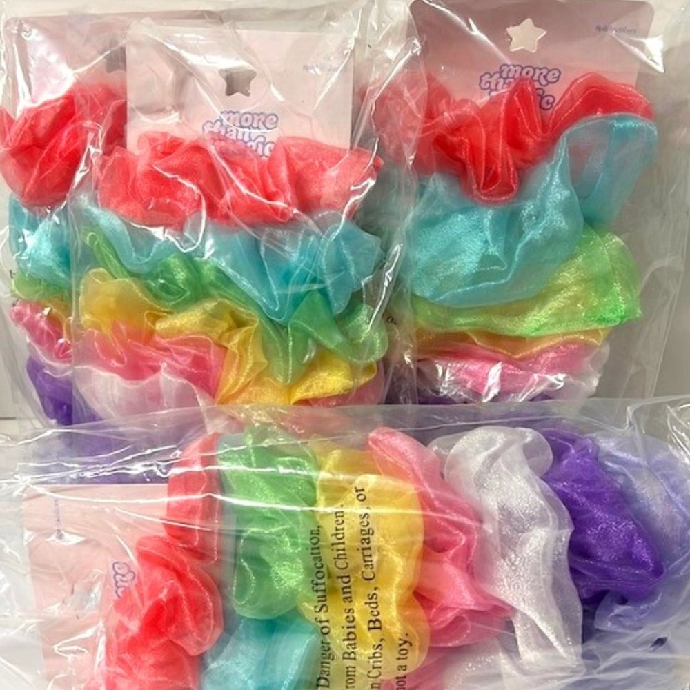 More Than Magic Hair Scrunchies Twister multicolor  8pc (lot of 5)